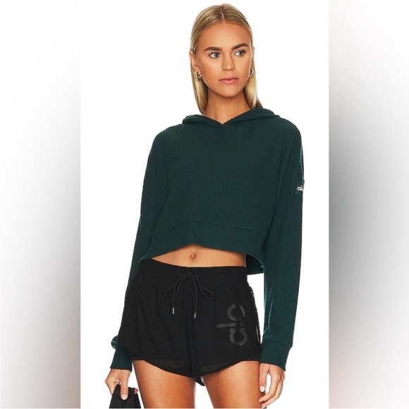 ALO Yoga Tops - ALO Yoga Muse Ribbed Hoodie Small